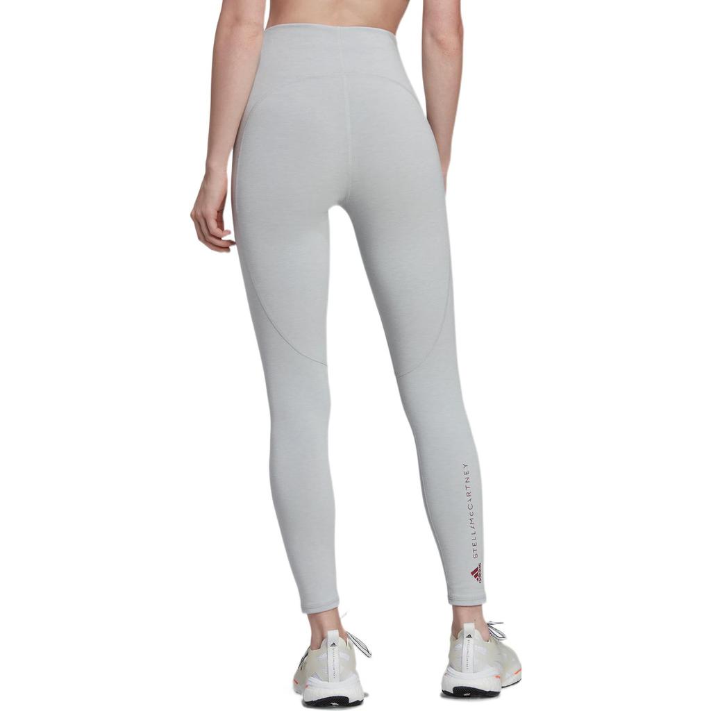 Adidas X Stella McCartney Collaboration Solid Color Logo Print High-Waisted Leggings Women Leggings Gray HH7222