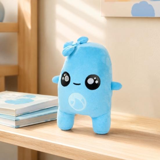 Desktop Decoration Dolls Game Plush Toy, Blue Water Drop And White Cloud Comfortable Hugging Toys Pillow, Soft Stuffed Animal for Bedside