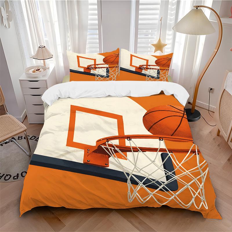 

3pcs Basketball Hoop Bedding Set, Includes 1 Comforter + 2 Pillowcases, Without Pillow Inserts, Soft Comfortable, Lightweight Breathable057 135x200cm