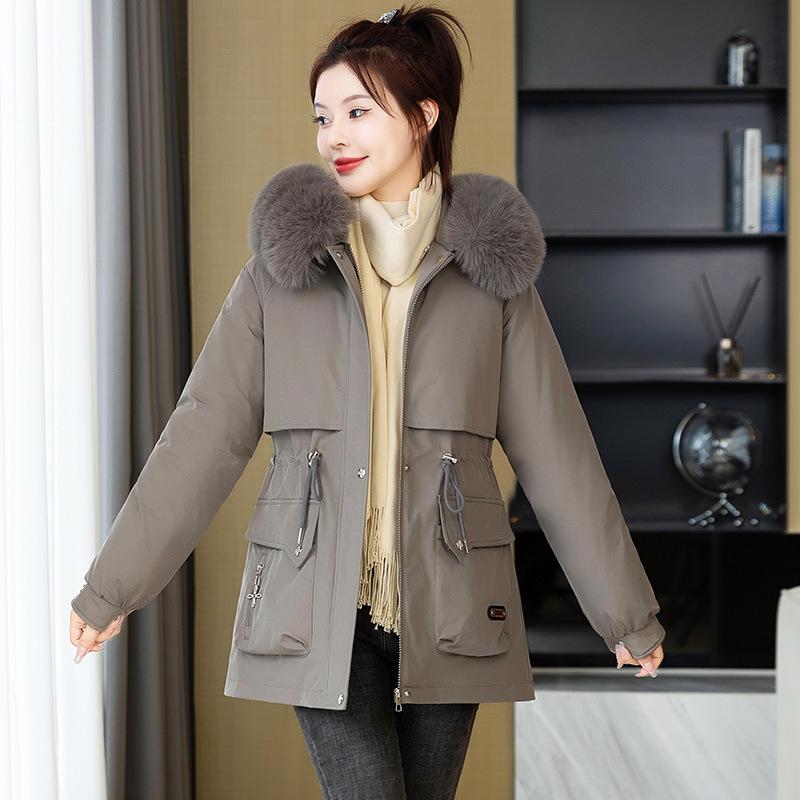 New Winter Parker Hooded Removable Wool Collar Versatile Fashionable Cotton Coat One and Three Women's Jacket