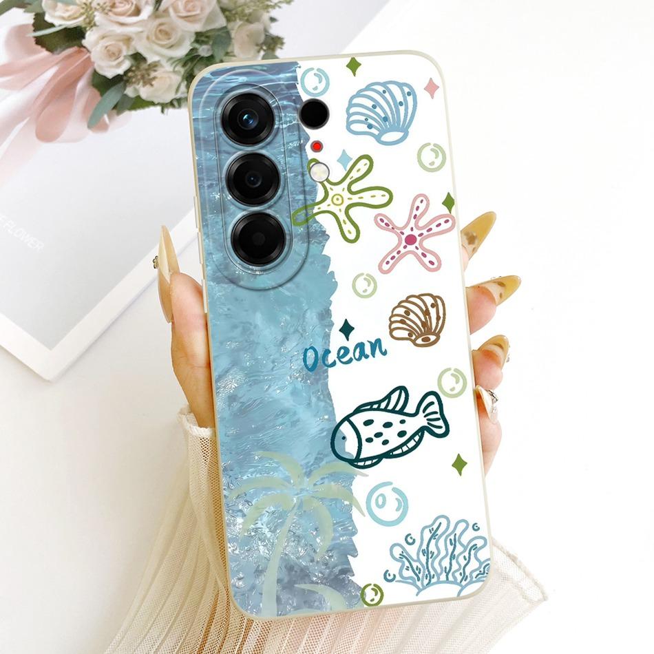 For Tecno Camon 50 4G 2026 Cute Cat Flower Cartoon Phone Case For Tecno Camon50 4G Shockproof Soft Silicone Covers Bumpers