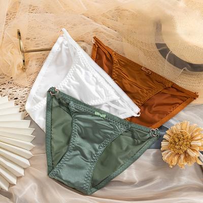 1 Pieza Bragas de Seda de Hielo Lencería de Lujo Ropa Interior Cómoda Tanga Transpirable Nylon Ropa Interior para Mujer Color Sólido