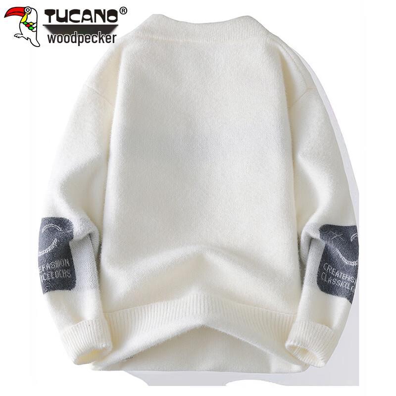 TUCANO Men's Faux Mink Half-High Collar Knit Sweater