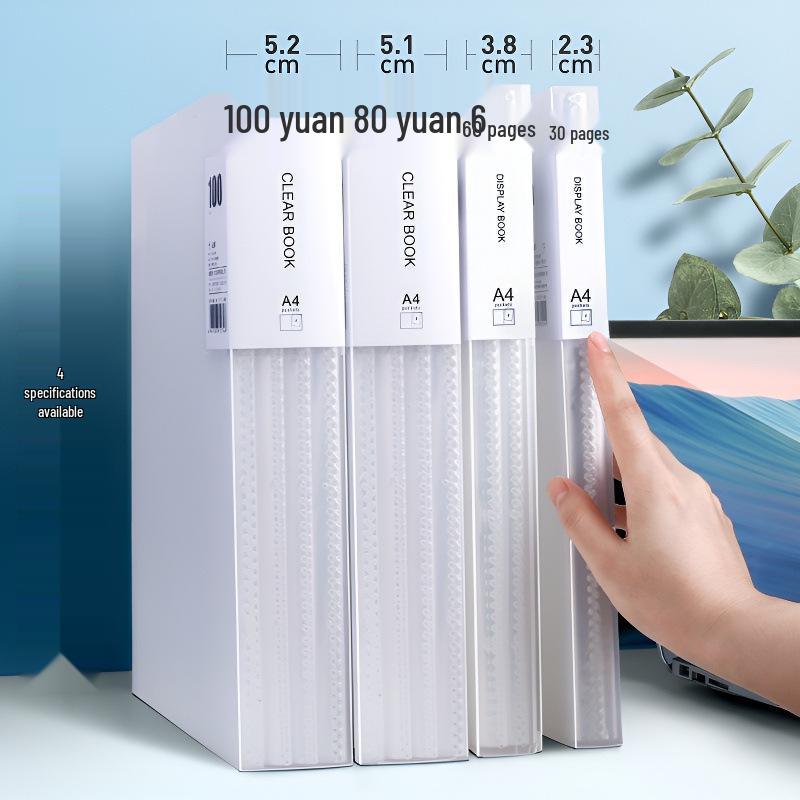 A4 Clear Multi-Layer Ring Binder: Student Certificate, Test Paper, Prenatal Checkup, Music Score Storage Folder