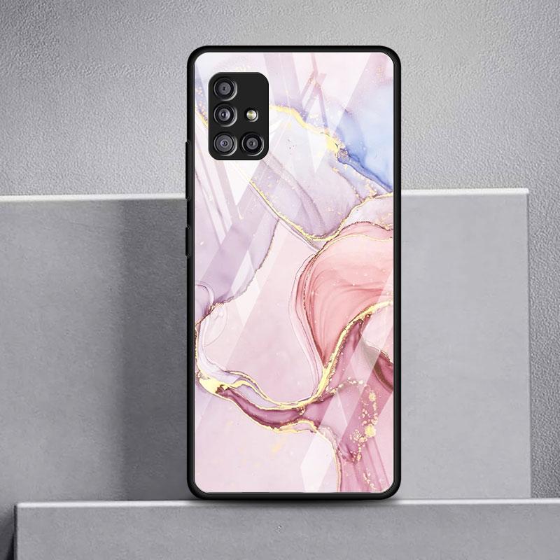 Marmor Mønster 3 Glass Deksel For Samsung Galaxy A52 A71 A50 A51 A70 A21s A31 A72 A10 A12 A30 A22 5G Telefondeksel