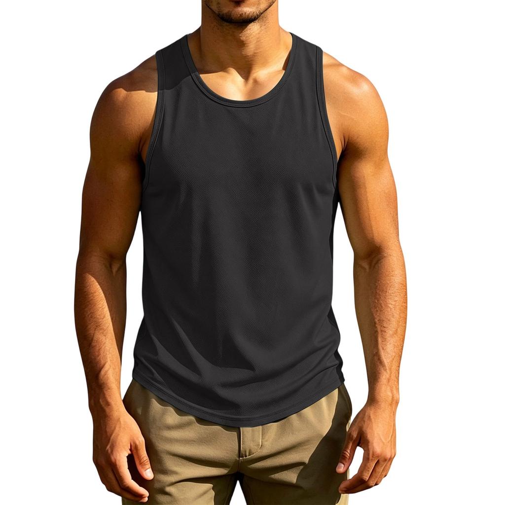 Men's Sleeveless Tank Top Lightweight Athletic Fitness Quick Dry Breathable Muscle Shirt Summer Workout Gym Vest