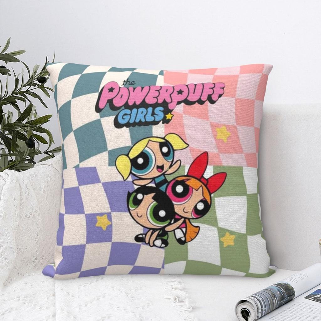 Home Decorations Powerpuff Cartoon Pillowcase Merch Pillow Cover Zippered Multi Size