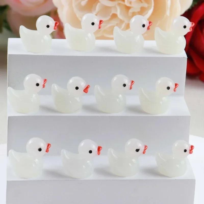 20/50/100Pcs Resin Mini Duck Miniature Figurines Ornaments Decor Yellow Animal Garden Crafts Tiny Duck Landscape Plants Fairy