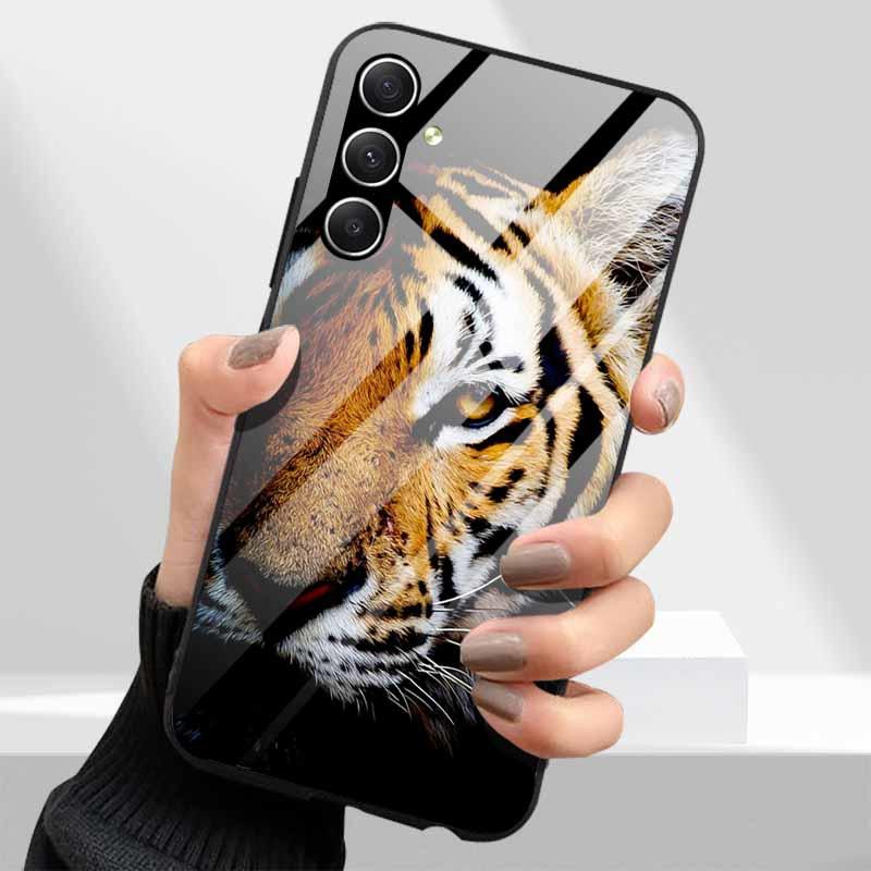 Tempered Glass Phone Cases for Samsung Galaxy A54 A14 A24 A34 Cover Hard PC Back Shell For M54 A15 A25 A55 5G A04s M23 M52 A 54