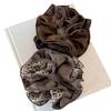 New 2025 Women's Leopard Print Double Layer Elastic Hair Tie Scrunchie Bun/Ponytail Holder
