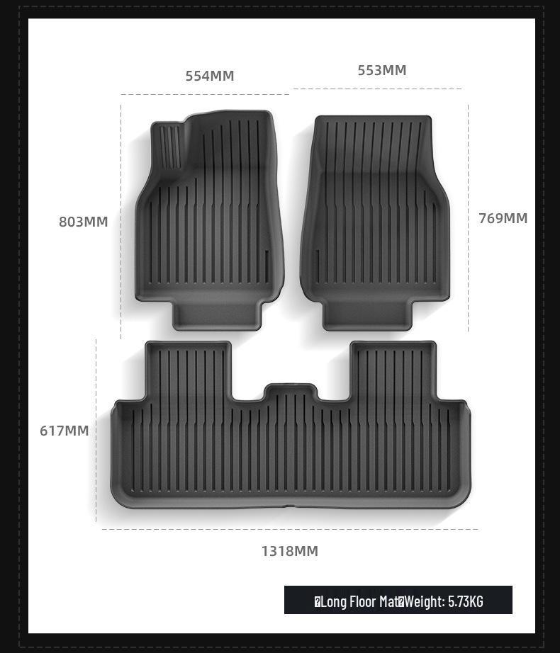 Compatible Tesla Model Y 2025 TPE Floor and Trunk Mats for Left/Right-Hand Drive Vehicles