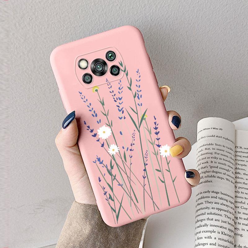 Case For Poco X3 Pro Pocox3 X 3 NFC Cute Heart Flower Back Cover Soft Silicone Matte Protective Funda For Xiaomi Poco X3 Pro Bag
