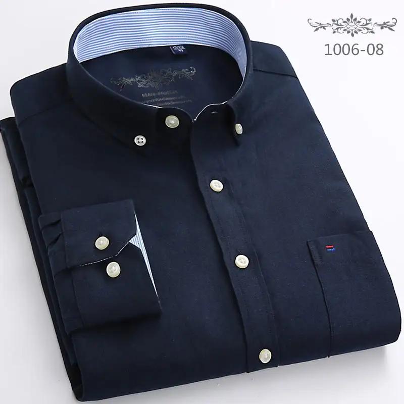 Shirt Men Dress Shirt Fashion Long Sleeve Oxford Business Formal Regular Fit Office Formal Men's Clothing Blouses