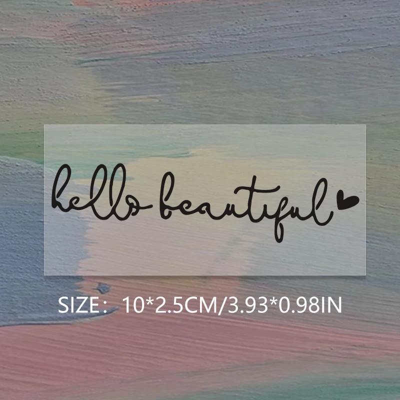 

10*2.5см Привет, Красивая Наклейка на Зеркало Привет, Красивая Персонализированная Декоративная Наклейка 10x2.5cm чёрный
