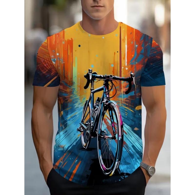

Trendy Design Bicycle Competition T-shirt Men s Road Car Racing Sports T-shirts Breathable Quick-drying O-neck Short Sleeve S