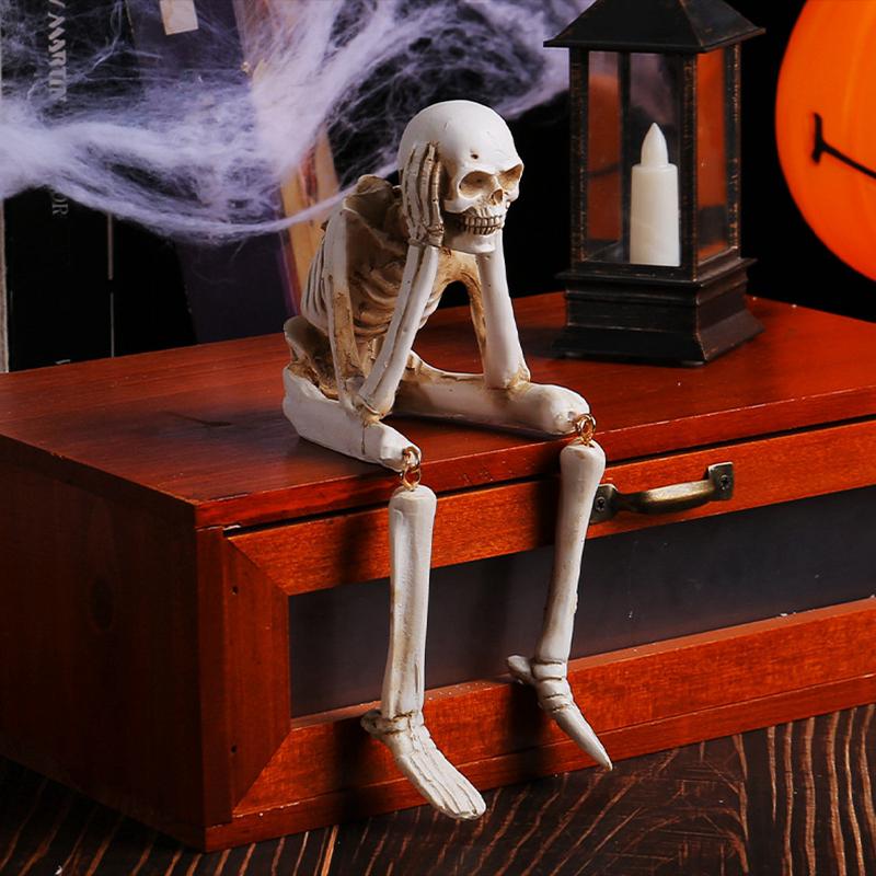 3Pcs/set Halloween Skull Decoration For Home Table Creative Resin Skeleton Ornament Gift 2025 Happy Halloween Party Horror Props