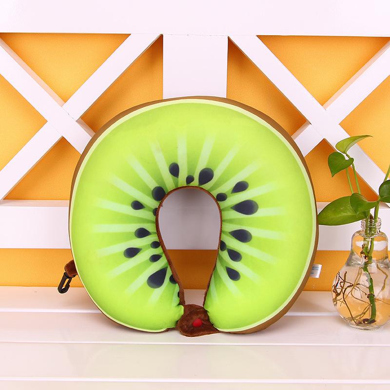 Fruit Memory Cotton U-Shaped Pillow Creative Watermelon Kiwi Neck Pillow Car Portable Pillow Nap Neck Pillow