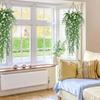 2Pcs Artificial Hanging Flowers,UV-Resistant Fake Hanging Plants Flower Bouquet Hanging Vine Plants Drooping Plants