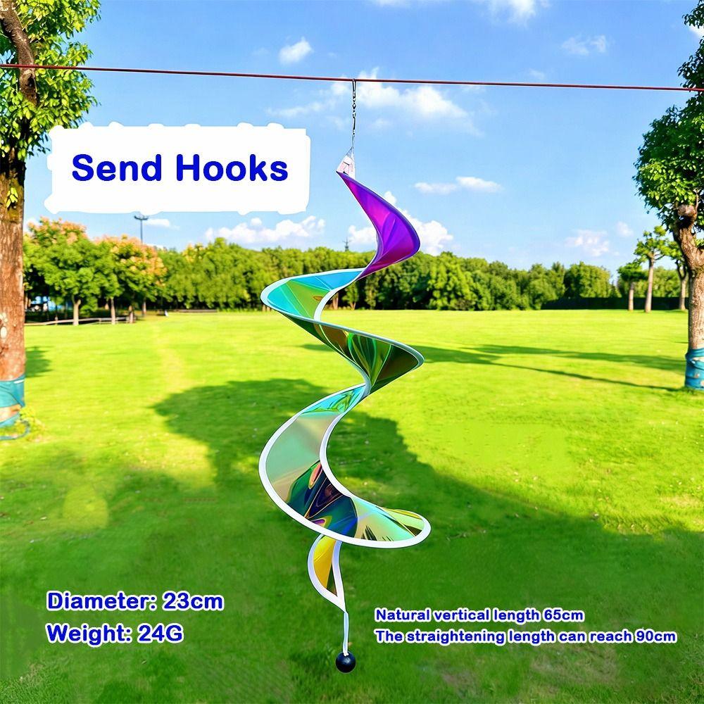 Rotating Sequins Rotating Laser Wind Rainbow Spiral Wind Spinner Windmill Decor  Garden Decor