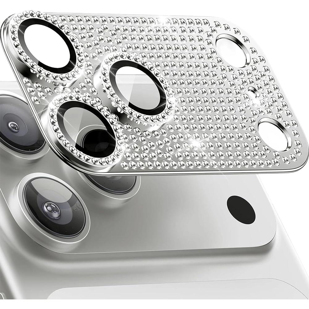 Bling Glitter Diamond Camera Lens Protector Case Cover for iPhone 17 Air 16 Pro Max 15 14 Plus 13 12 Mini 11 Glass Screen Women cute Phone Accessory