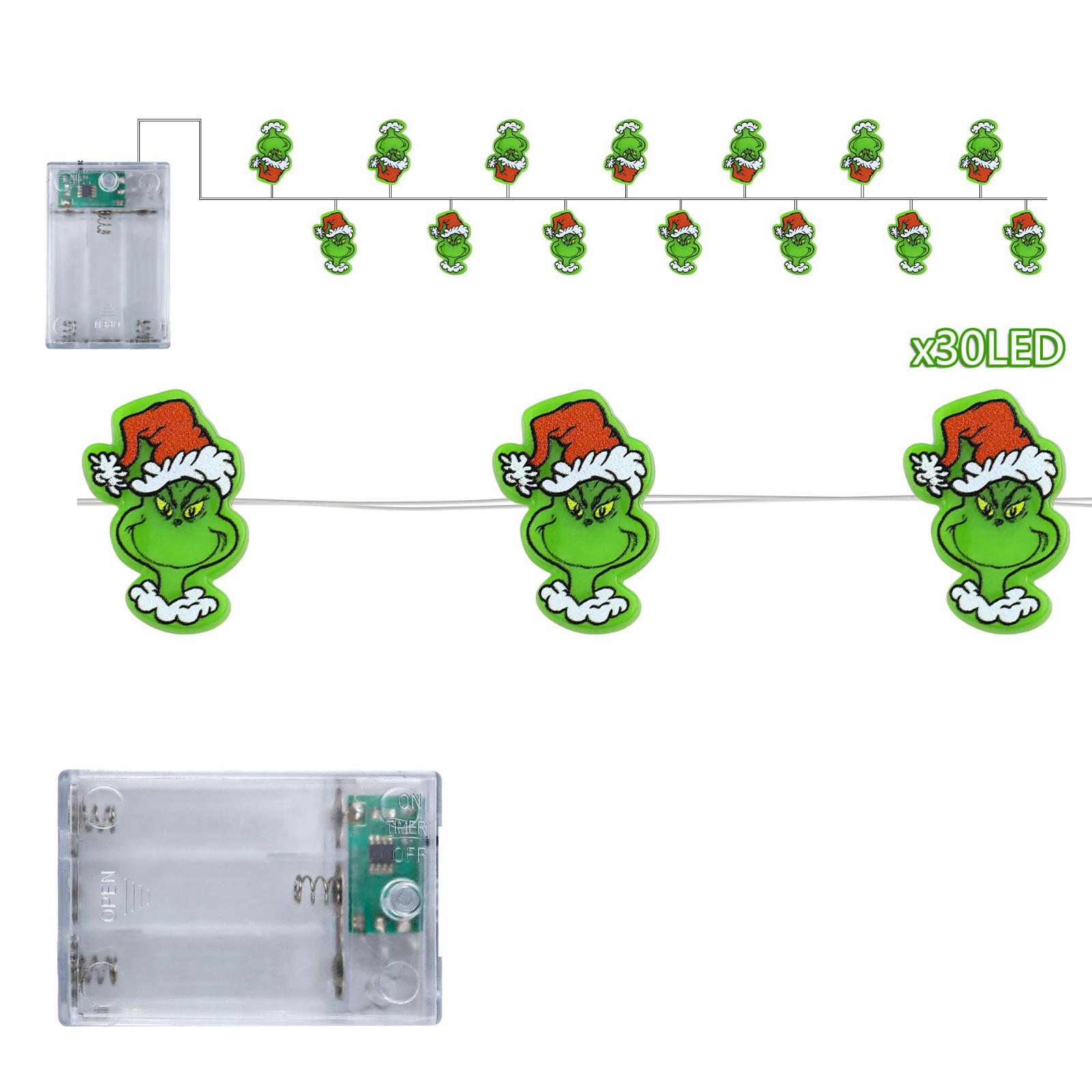 

10 футов 30 светодиодных рождественских гирлянд на батарейках с таймером зеленые рождественские гирлянды Рождественский декор в помещении One Size
