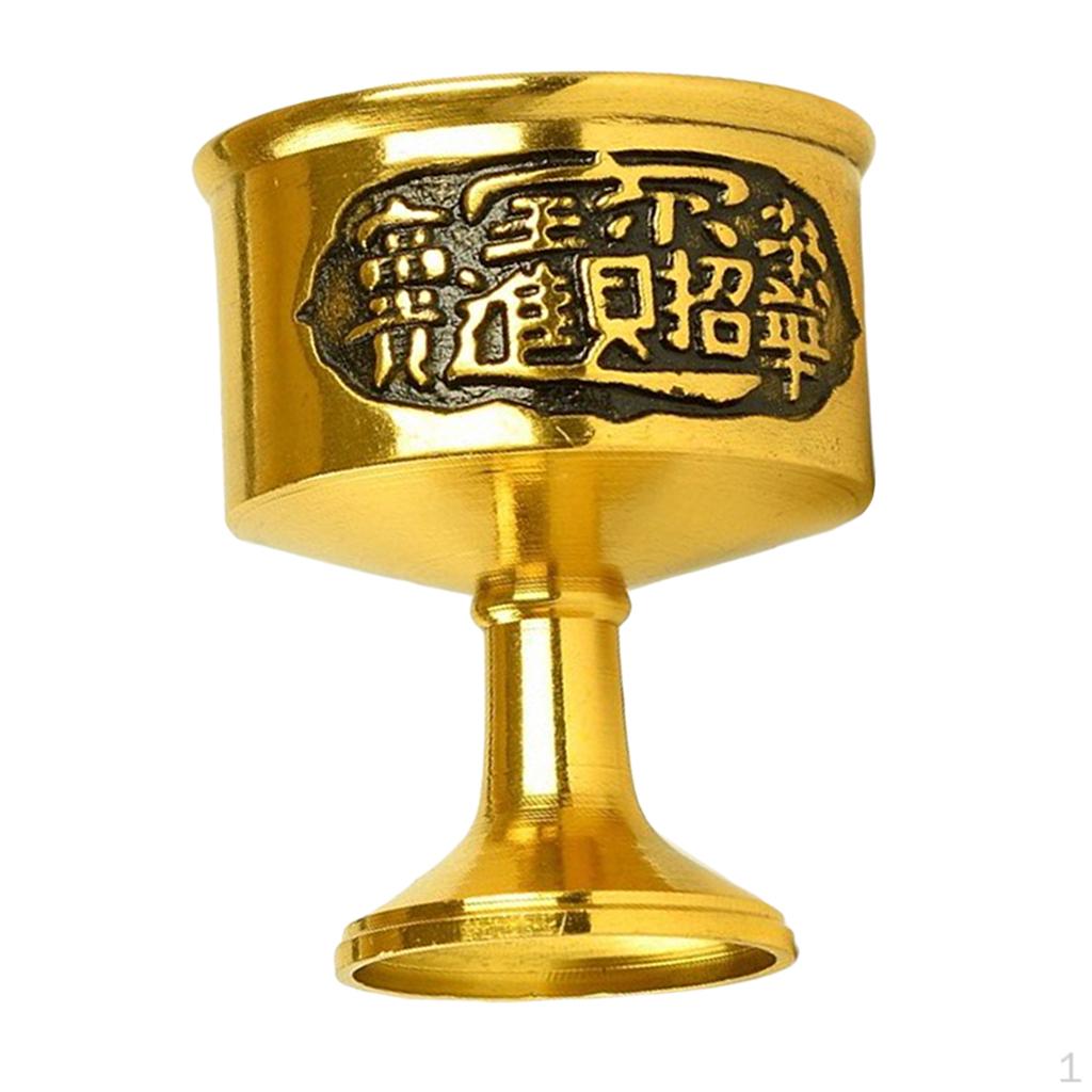 an Buddhist Copper Holy Water Cup Bowl Buddha Temple Countertop Blessing Bowls S