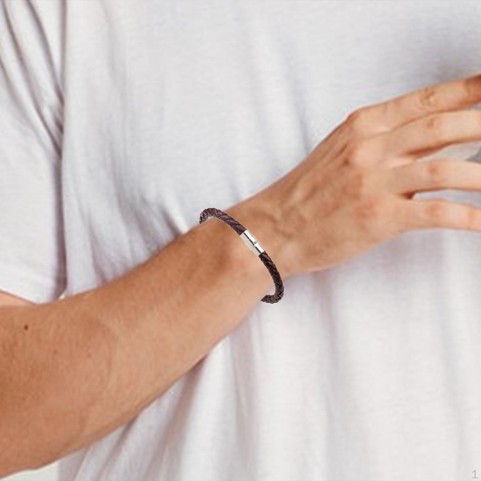 

Плетеный кожаный браслет для мужчин и женщин, подарок на день матери, свидание, день рождения