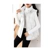 Spring and Autumn Jacket Down Cotton Vest for Women, Temperament Stand Collar Cotton Jacket Short Shoulder Down Vest