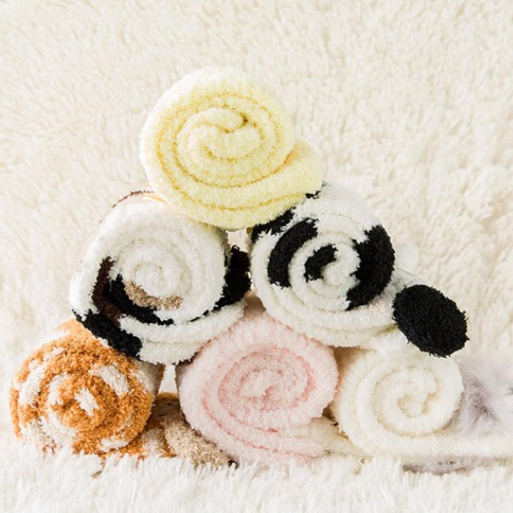 1 Pair Slipper Socks Cute Cartoon Animal Cozy Washable Reusable Winter Autumn Sleeping Warm Sock Footwear for Female