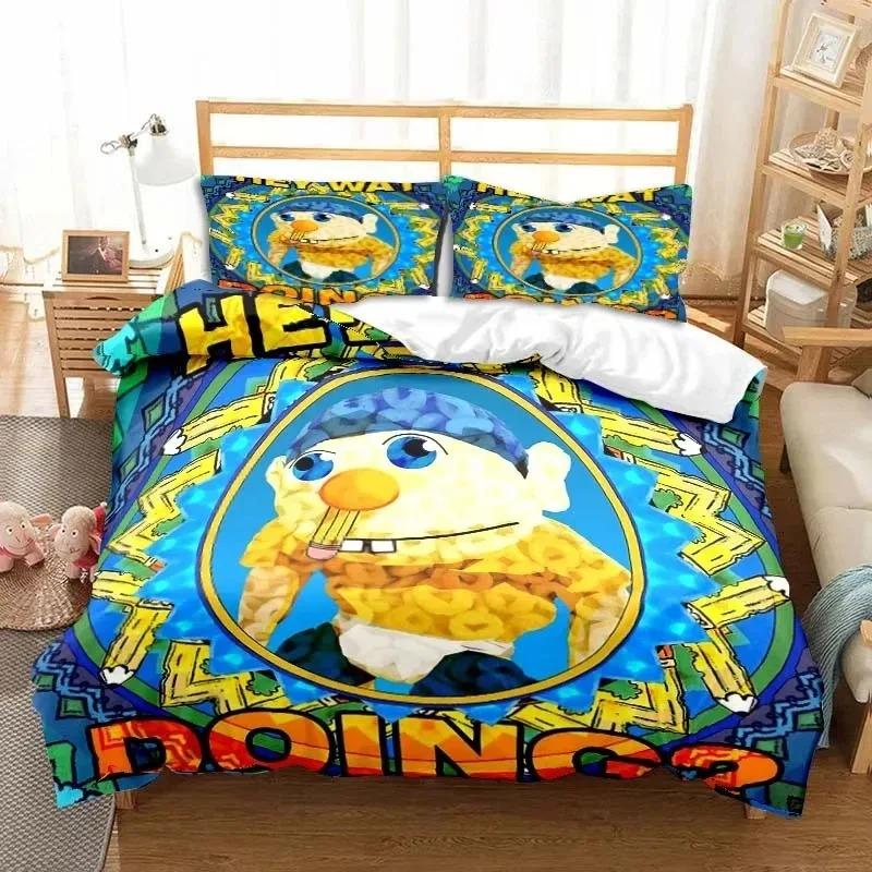 3D Print Sml Cartoon Jeffy Bedding Set Double Twin King Duvet Cover Comforter Pillowcase Boys Girls Adults Bedroom