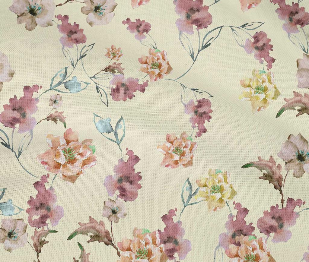 oneOone Cotton Flex Aquamarine Fabric Flower & Leaves Watercolor Sewing Fabric By The Yard Printed Diy Clothing Sewing Supplies 40 Inch