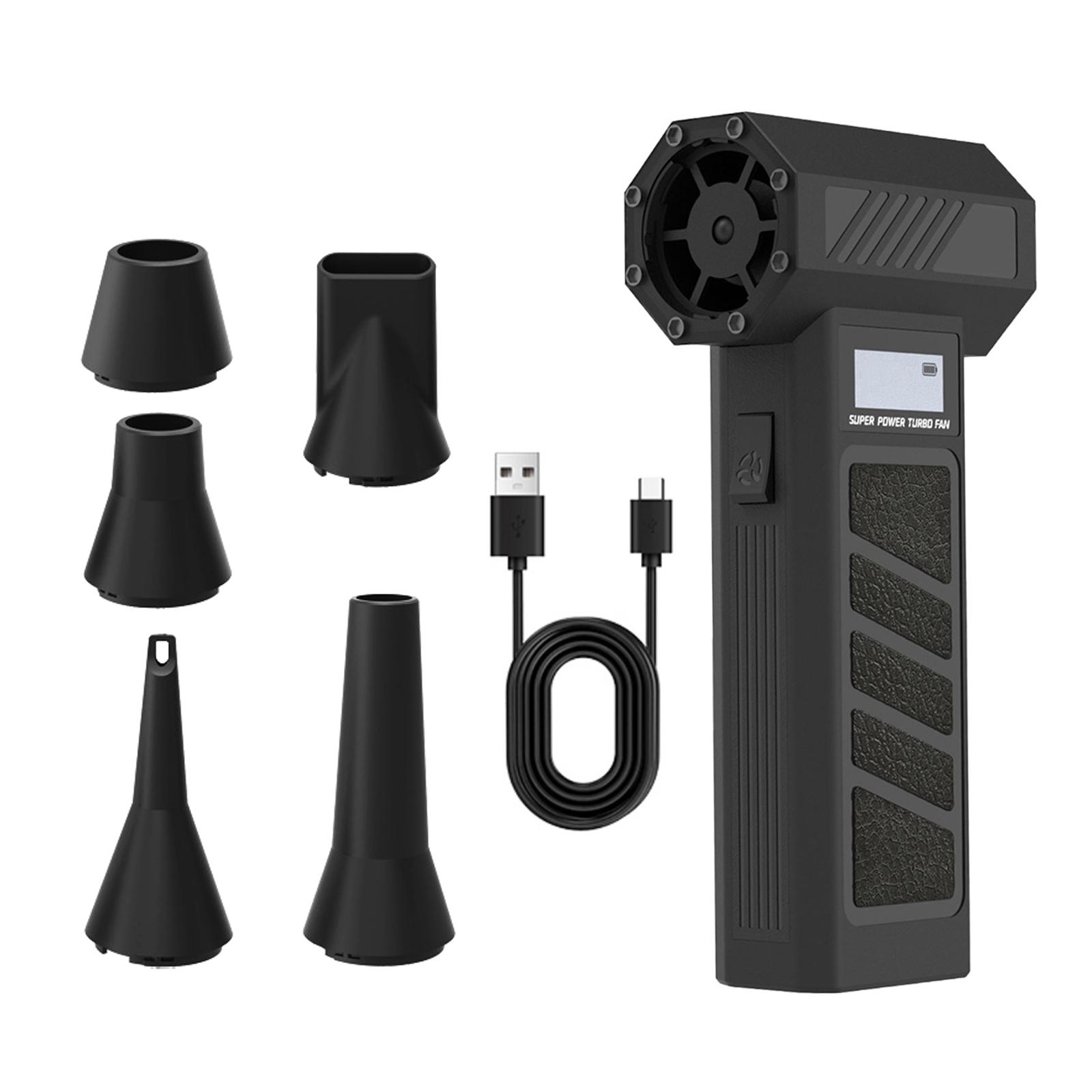 

130000RPM Jet Dry Blower Jet Hair Dryer Powerful Fan Cordless Blower Computer Vacuum Cleaners Rechargeable Reusable чорний