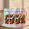 1PC Soccer Ball Burst Splash Print 750ml Color Plastic Sports Water Bottle Leakproof Flip Straw Lid Suitable for Sports Office Home Use
