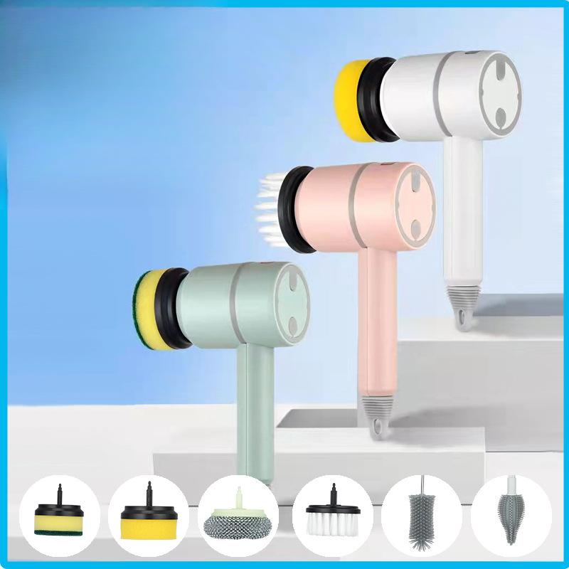 Electric Cleaning Brush Multifunctional Household Brush Steel Wire Kitchen Bathroom Brush Bowl Brush Shoe CleaningTool Automatic Handheld