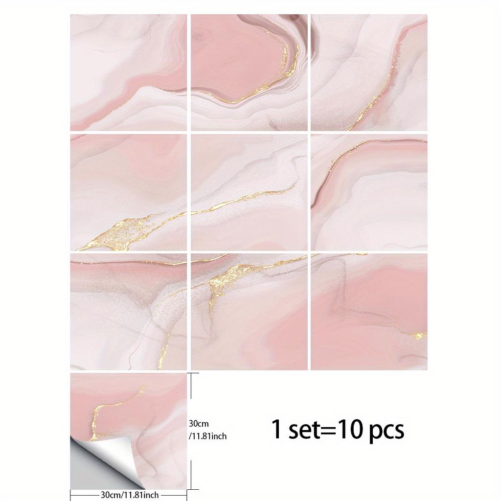 10 sztuk samoprzylepne zdejmowane naklejki z imitacją pcv na kafelki luksusowe marmurowe wodoodporne naklejki ścienne do pokoju przedszkole przedszkole salon