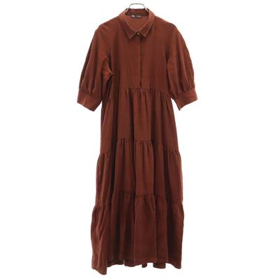 7 Minutes Sleeve Long Dress M Red Brown Special Wing Women Used