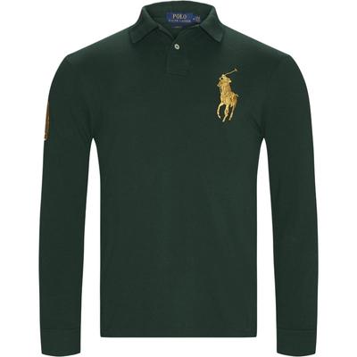 Polo Einfarbiges Poloshirt mit Sticklogo Langarm Herren Oberteile Grün MNPOKNI16810751-D08