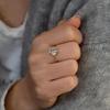 Women’s Emerald Cut Green Gemstone Ring – Gold Plated Band with Baguette Accents, Elegant Statement Jewelry Gift for Her
