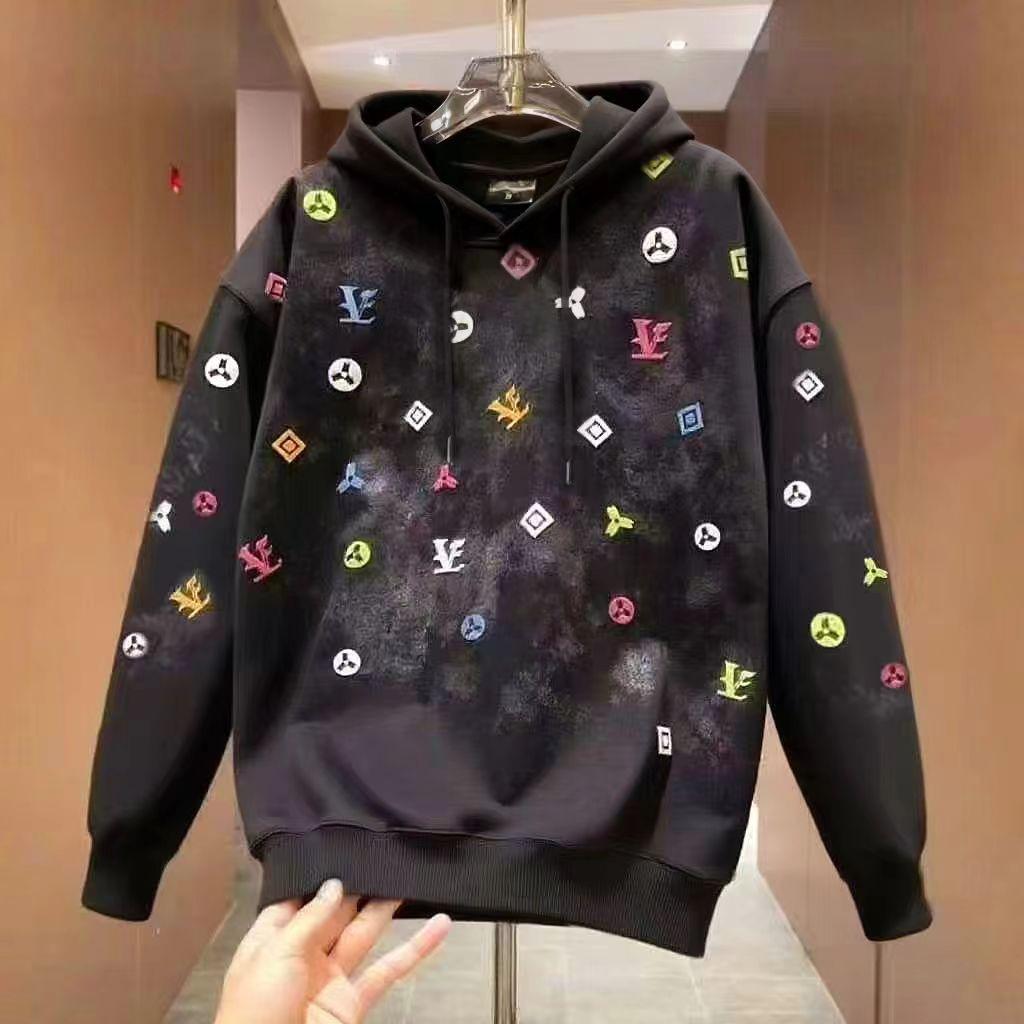 

Men s Trendy Tie-Dye Hoodie: Fashionable Autumn/Winter Collection with Foam Print Design XL чорний