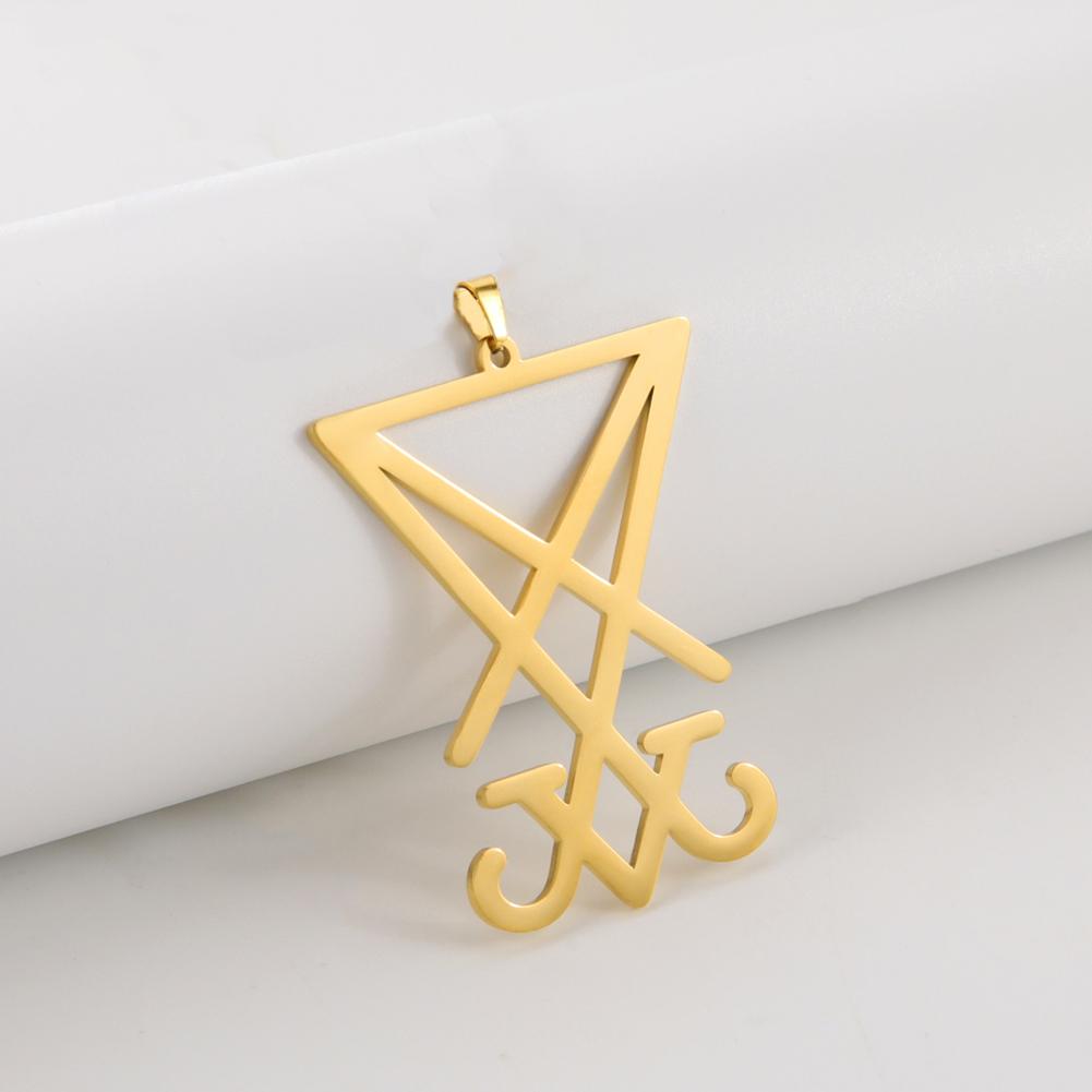 Dawapara Lucifer's Sigil Charm Seal Pendant Lucifer Symbol Charm Stainless Steel DIY Accessories for Necklace