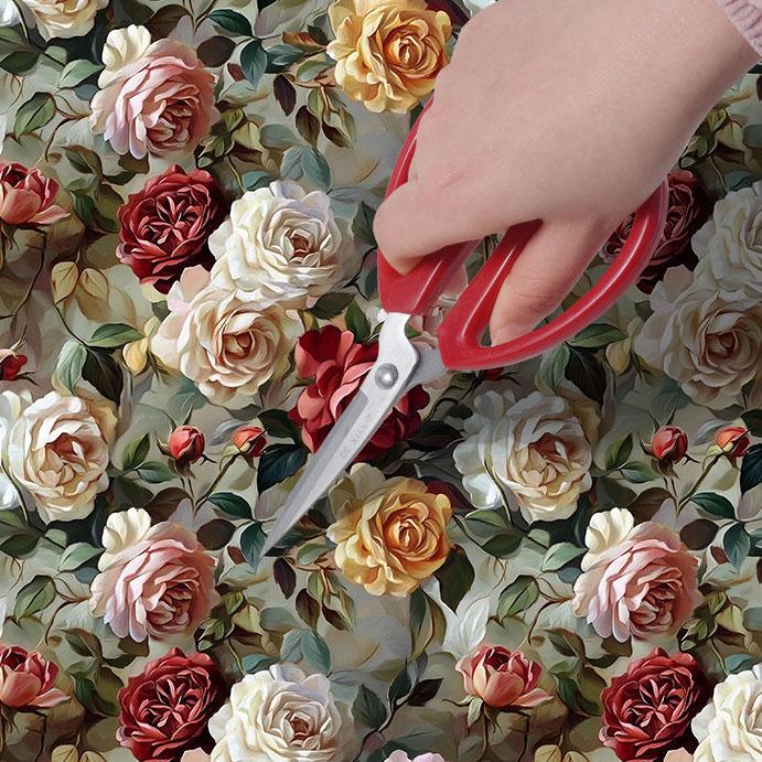 Vintage Blumen selbstklebende Tapete Aluminiumfolien-Rückseite Wasserdicht Abziehbar und Aufklebbar Wandaufkleber für Wohnzimmer Küche Badezimmer Heimdekoration