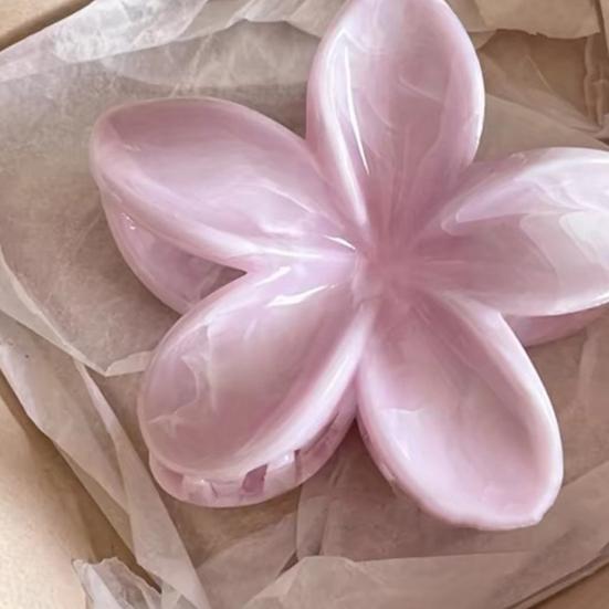 Hair Claw Flower Shape Stable Grip Summer Back Head Hair Clip Bright Color Non-Slip Shower Hair Claw Hair Accessories