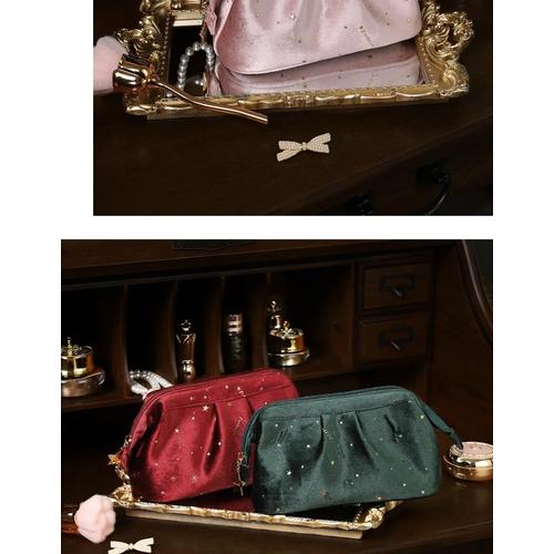 Portable Large Capacity Clutch Bag, Women Cosmetic Organizer Evening Small Handbag