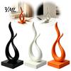 Modern Abstract Flame Sculpture Sculpture, 3D Printed Minimalist Art Statue with Square Base, Contemporary Desk Decorations Elegant Curved Figurine