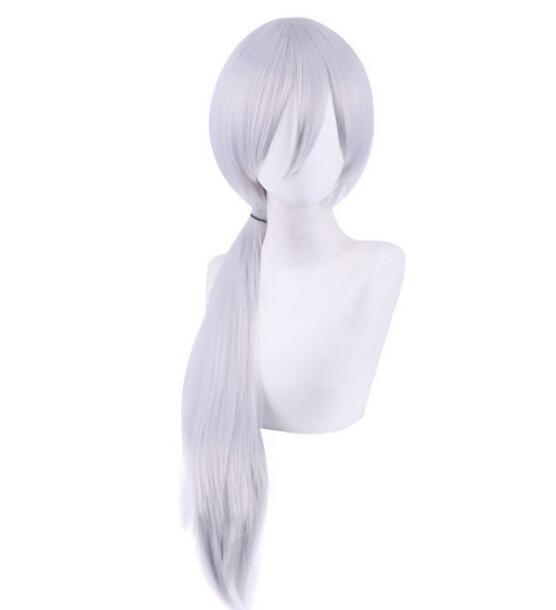 

80 см аниме бензопила человек Quanxi серебристо-серый длинный парик косплей костюм термостойкие синтетические волосы женские парики 80cm серебряный