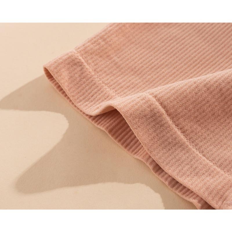 Women Seamless Low Waist Breathable Ribbed Solid Color Safety Underwear Panties