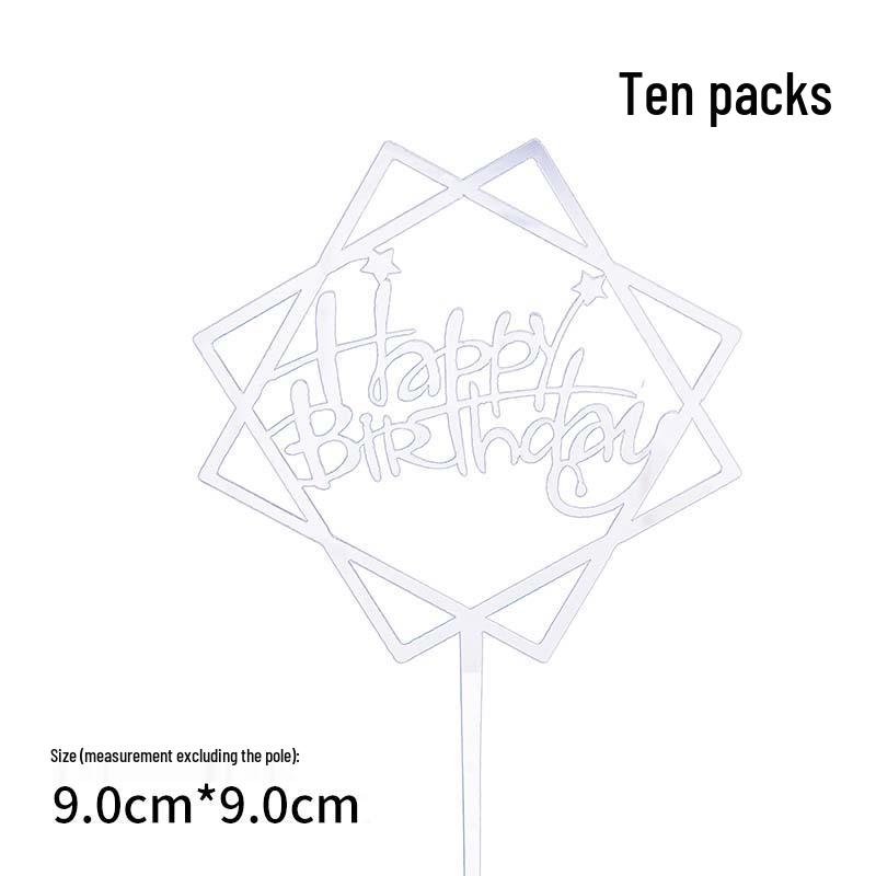 50-Pack Acrylic 'Happy Birthday' Cake Toppers - Popular Party Decorations with Free Shipping