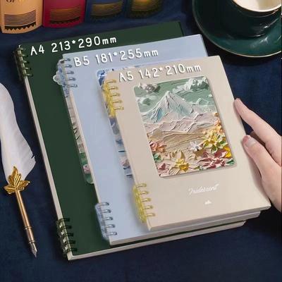 Cahier à feuilles mobiles A5 pour peinture à l'huile, cahier épais, cahier spécial pour étudiant, cahier mignon