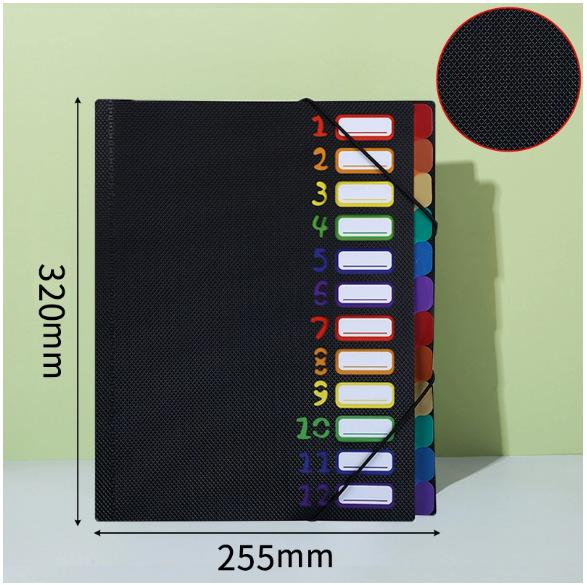 A4 Rainbow Loose-Leaf Binder Folder for Test Paper and Contract Storage