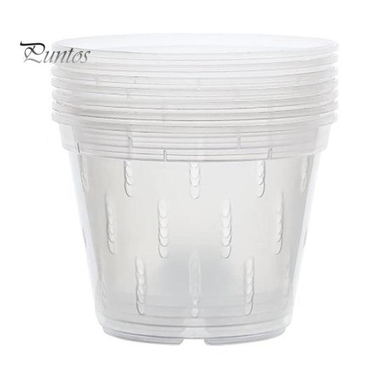 Clear Orchid Pot Reusable Orchid Flowerpot with Holes Plastic Ventilated Planter for Repotting Growing Indoor Outdoor Orchids